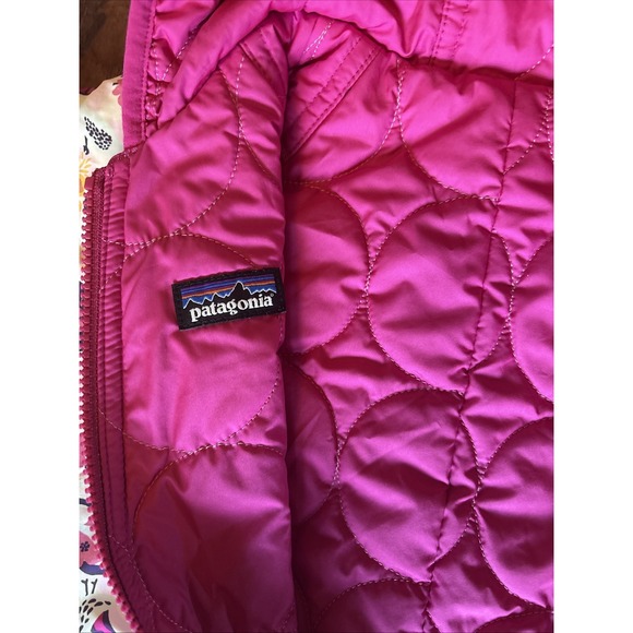 Patagonia Reversible Puff-Ball Bunting Insulated Ski Suit Floral Snow Baby 6-12 - Picture 4 of 5
